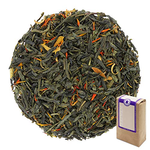 Núm. 1277: Té verde "Naranja fresca" - hojas sueltas - 100 g - GAIWAN® GERMANY - té verde de China, piña, azahar, cártamo (alazor)