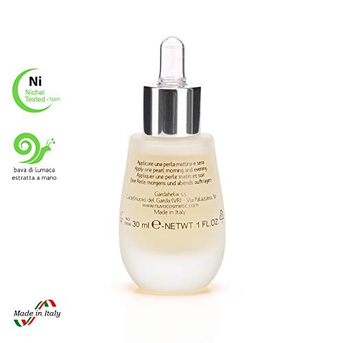 Nuvo' Sérum Facial 80% Baba de caracol con hexapéptido concentrado (EFECTO TENSOR) Vitamina E Efecto Antiedad y Antiarrugas Para Rostro Escote y contorno de ojos 30ml MADE IN ITALY