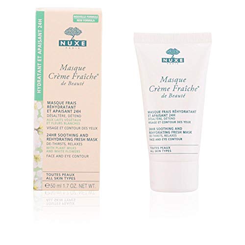 Nuxe Mascarilla Crème Fraîche de Beauté - Mascarilla fresca rehidratante y calmante 24 h, 50 ml