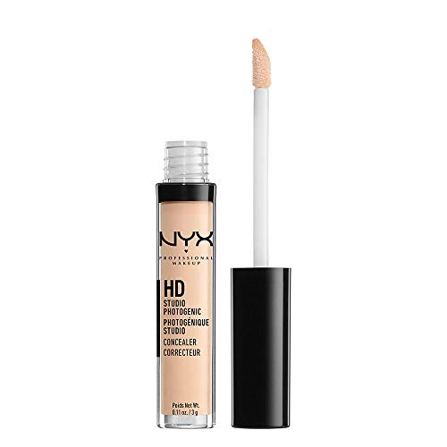 NYX Professional Makeup, Corrector de ojeras HD Photogenic Concealer Wand, Cobertura media-alta, Tono: Porcelain, Pack doble, 3g