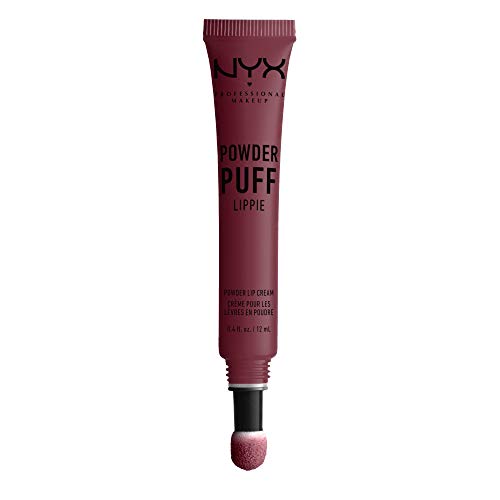 NYX PROFESSIONAL MAKEUP pintalabios mate larga duración Labial Poowder Puff Lippie Lip Cream Tono 7 Moody Color Cereza