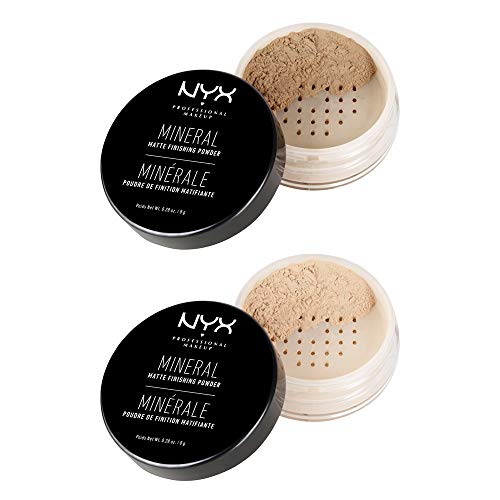 NYX Professional Makeup Polvos Fijadores Sueltos Mineral Finishing Powder, Acabado Mate sin Brillos, Fórmula vegana, Tono: Light/Medium