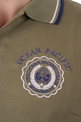 Ocean Pacific Polo Camiseta Hombre - algodón, Caqui, 100% algodón algodón 100%, hombre, M