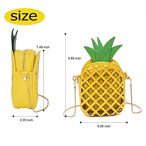 OFKPO Bolsa de Hombro Bolsa de Mensajero, Forma de Piña en Forma de Bolso de Hombro único, Amarillo