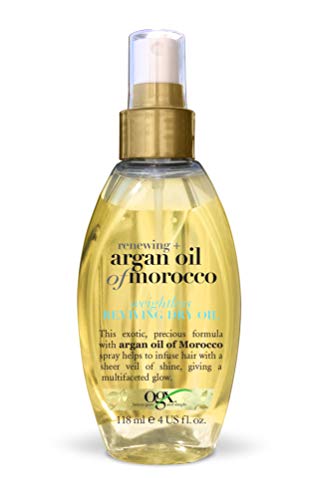 OGX Aceite de Argán de Marruecos, aceite seco ligero revitalizador, aceite, pelo radiante, sedoso, suave, brillante, antiencrespamiento - 118 ml (2725000)