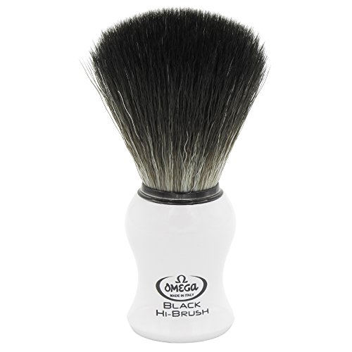 Omega 0196745 Black Hi-Brush - Brocha de afeitar (fibra)