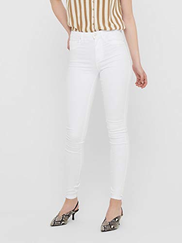 Only NOS Onlroyal HW SK Jeans Noos Vaqueros, Blanco (White White), 34W / 32L (Talla del Fabricante: XS) para Mujer