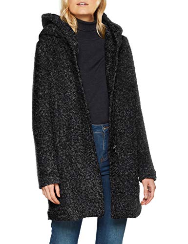 Only Onlsedona Boucle Wool Coat Otw Noos Abrigo, Negro (Black Detail:Melange), 38 (Talla del fabricante: Small) para Mujer