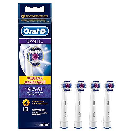 Oral-B 3D White - Cabezales de recambio (4 unidades), colores aleatorios