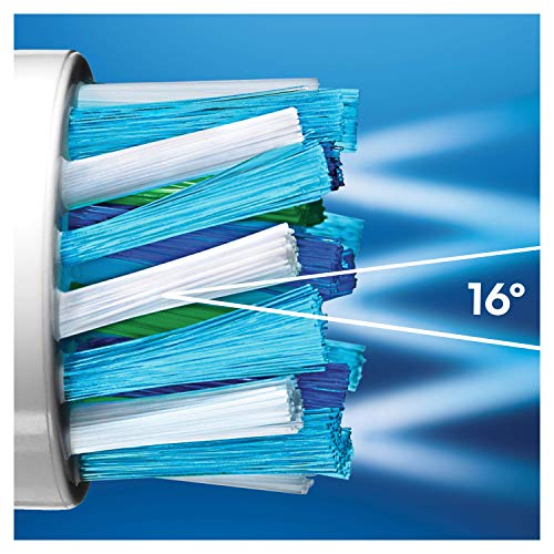 Oral-B Crossaction - Cabezal de Recambio, Set de 8 Recambios para Cepillo Eléctrico Recargable, Cabezal Redondeado con Diseño de Inspiración Profesional para Limpiar Diente Por Diente, Blanco