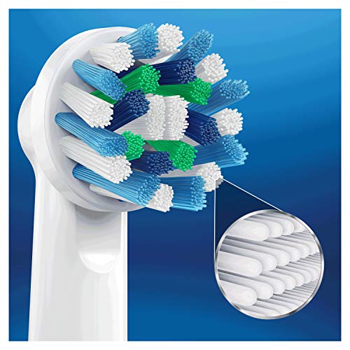 Oral-B Crossaction - Cabezal de Recambio, Set de 8 Recambios para Cepillo Eléctrico Recargable, Cabezal Redondeado con Diseño de Inspiración Profesional para Limpiar Diente Por Diente, Blanco