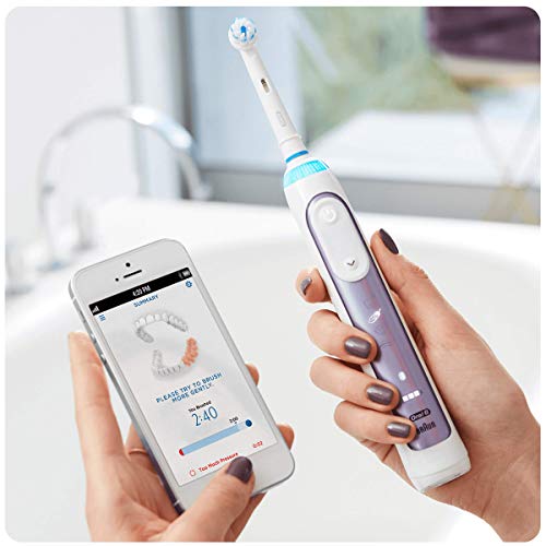 Oral-B Genius 10000N Sensi Ultrathin - Cepillo Eléctrico, 1 Orquídea Mango Conectado, 6 Modos Blanqueado, Sensible, Encías, 4 Cabezales, Funda de Viaje con Puerto USB