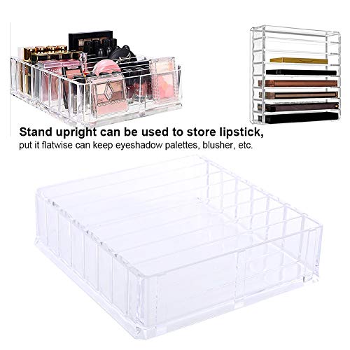 Organizador transparente para pinceles de maquillaje, 8 ranuras, acrílico, para escritorio, organizador de maquillaje, lápiz labial, paletas de sombras de ojos, caja contenedor, diseño transparente pa