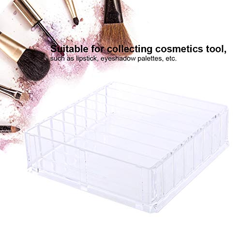 Organizador transparente para pinceles de maquillaje, 8 ranuras, acrílico, para escritorio, organizador de maquillaje, lápiz labial, paletas de sombras de ojos, caja contenedor, diseño transparente pa