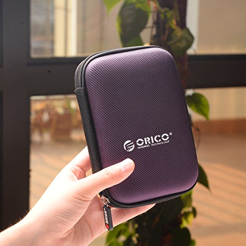 ORICO Funda Disco Duro 2,5 Pulgadas,Protección del Bolso para HDD/USB Flash/SD Card - Púrpura