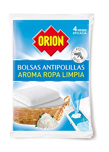 Orion - Bolsas Antipolillas Sin Naftalina con Aroma a Ropa Limpia - Bolsa de 20 Unidades