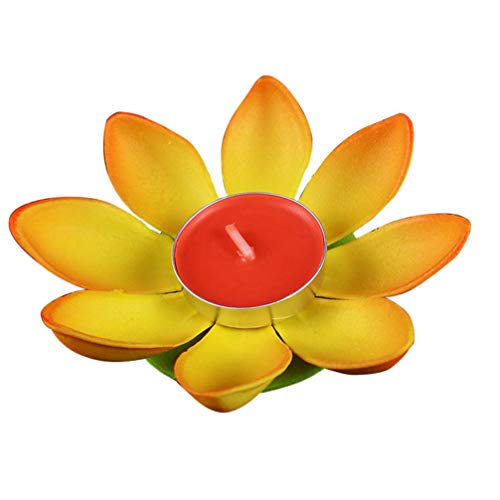 OSALADI 5 Piezas 12 Cm Linternas de Velas Flotantes de Agua Luces de Loto Flotantes Que Desean Velas de Loto Luz Decoración de La Piscina Linternas de Flores para Fiesta de Cumpleaños Del