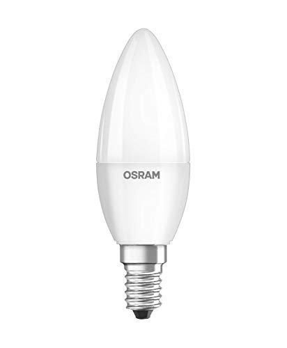 Osram 819610 Bombilla LED E14, 5 W, Blanco, 4 Unidades, vela, plástico