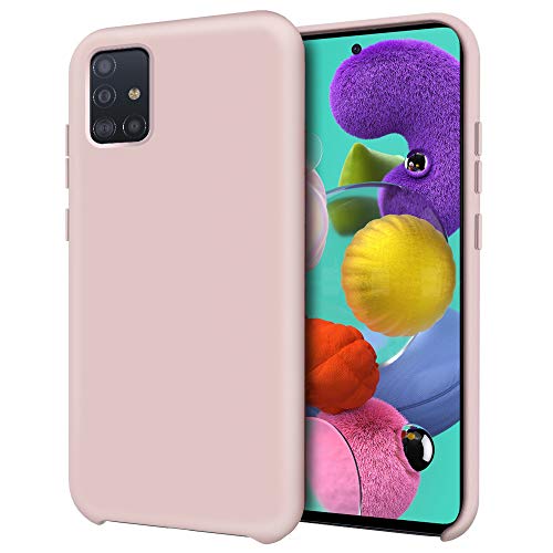 Oureidoo Funda para Samsung Galaxy A51, Funda para Silicona Líquida con [Tacto Agradable] [Protección contra Caídas] [Anti-Arañazos] para Samsung Galaxy A51 - Rosa Arena