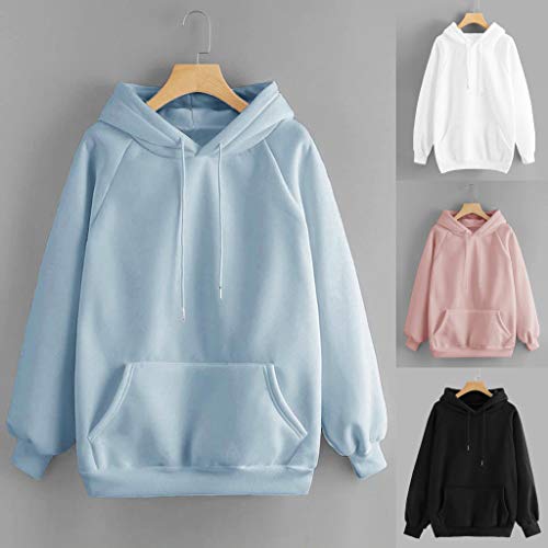 Overdose Las Mujeres De OtoñO De Manga Larga CáLida Delgada Sudadera Bolsillos con Cremallera Sport con Capucha Casual Blusa SeñOra Tops Sudadera con Capucha Superior (Medium, Rosa)