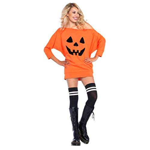 OverDose mujer Hombro FríO Calabaza Traje De Moda De Halloween Mujer Mejor Venta De Disfraces De Halloween