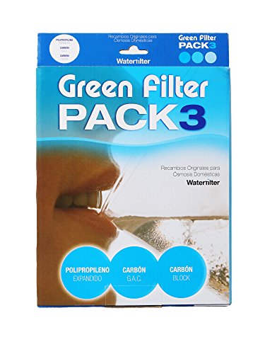 Pack 3 Filtros Ósmosis Inversa, Filtro Ósmosis 3 etapas, Estándar, Profesional, Garantizado, Compatible con Todos los Sistemas de ósmosis con Vasos del Mercado