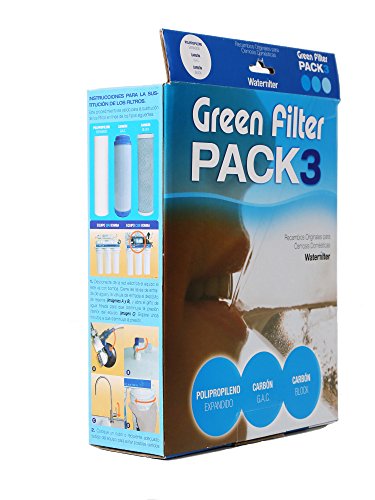 Pack 3 Filtros Ósmosis Inversa, Filtro Ósmosis 3 etapas, Estándar, Profesional, Garantizado, Compatible con Todos los Sistemas de ósmosis con Vasos del Mercado