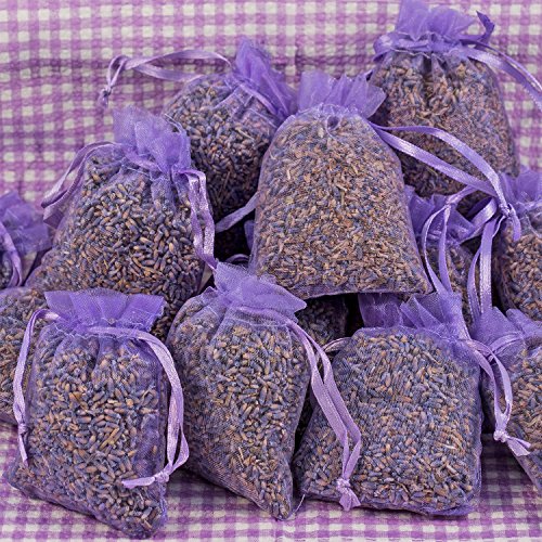 Pajoma 10 bolsitas de Lavanda más Aceite Esencial de Lavanda 100% Natural de Francia Bolsitas de Bolsa de Lavanda