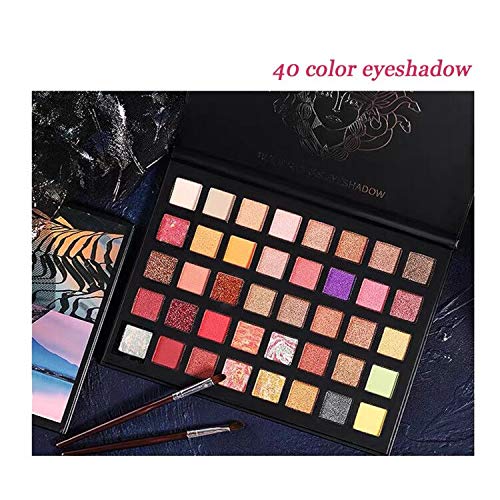 Paleta de sombras de ojos 40 colores Brillo altamente pigmentado y brillo metálico mate Paletas de maquillaje de ojos brillantes Polvo liso colorido impermeable para regalo de mujer