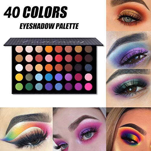 Paleta de sombras de ojos de colores Contorno de maquillaje Paleta de sombras de ojos metálicas Maquillaje Brillo mate 40 colores Altamente pigmentado Profesional Cálido Bronce natural Neutro ahumado