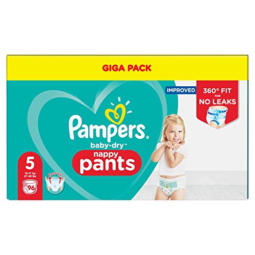 Pampers Baby-Dry 81681814 pañal desechable Niño/niña 5 96 pieza(s) - Pañales desechables (Niño/niña, Pant diaper, 12 kg, 17 kg, Multicolor, 12 h)