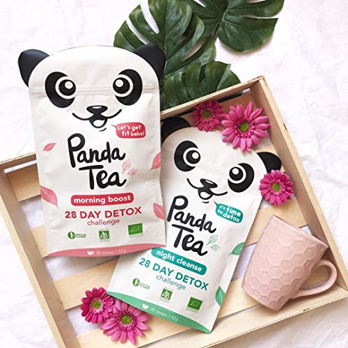 Panda té de desintoxicación de té - la agricultura ecológica - desafío 28 días (56 bolsas de té)