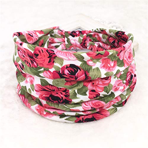 Paquete de 4 diademas Boho Floral Hair Band Turbante elástico Head Wrap Accesorios para el cabello para mujeres Niñas