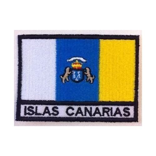 Parche con la bandera de Canarias, 7 x 5 cm, bordado, con diseño de Canarias, 271