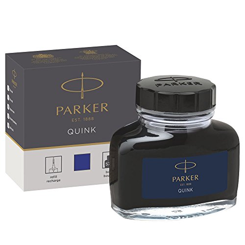 Parker tintero de tinta líquida Quink para plumas estilográficas, 57 ml, en caja, color azul