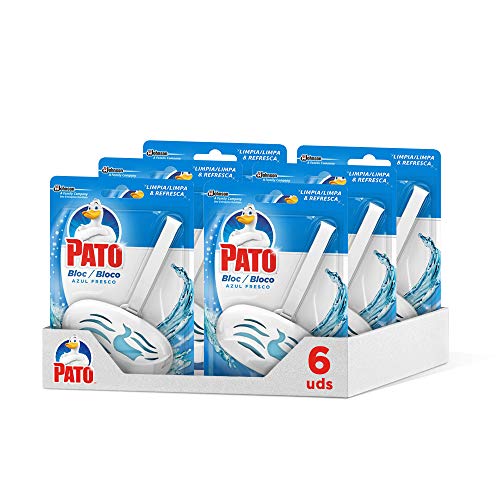 Pato - Bloc Azul Fresco limpiador y ambientador para inodoro, aplicador + recambio (Pack de 6)