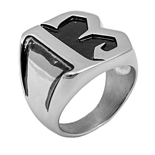 PAURO Hombre No.13 Club Motos Biker Anillo Plata Negra Tamaño 19