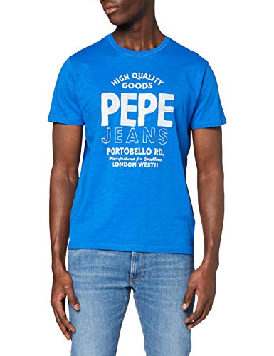 Pepe Jeans Mario Camiseta, Azul (Electric Blue 554), Small para Hombre