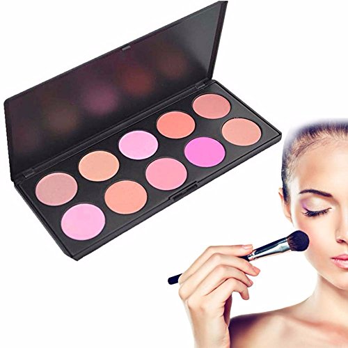 PhantomSky 10 Colores Cara Polvos Coloretes/Blush Paleta de Maquillaje Cosmética - Perfecto para Uso Profesional y Diario