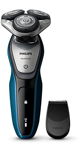 Philips AquaTouch S5420/06 - Afeitadora eléctrica, sin cable, uso en húmedo y seco, 45 min de uso/1 h carga, con tapa protectora del cabezal, battery-powered, color azul