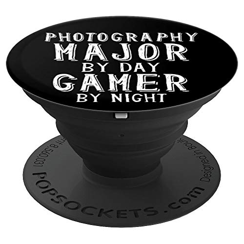 Photography Major By Day Gamer By Night - Gamer Photographer PopSockets Agarre y Soporte para Teléfonos y Tabletas