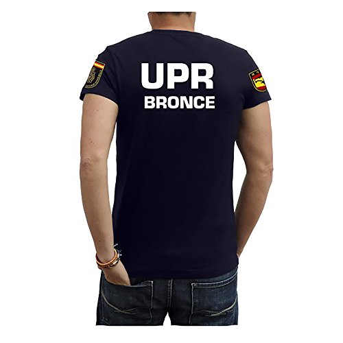 Piel Cabrera Camiseta Policía UPR Bronce (XL, Azul)