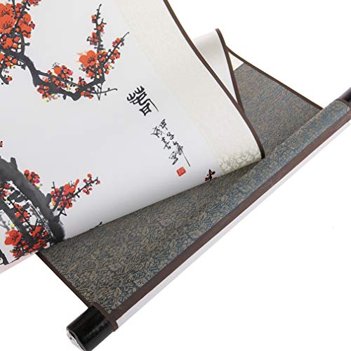 Pintura asiática tradicional – Modelo flores ciruela – Impresión en seda