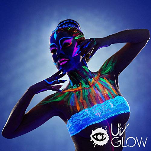 Pintura Corporal y Facial 10ml UV GLOW Conjunto De 6 Tubos Neón Fluorescente incandescente