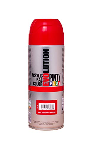 PINTYPLUS EVOLUTION 615 Pintura Spray Acrílica Brillo 520cc Flame Red, Rojo Ral 3000, Estándar