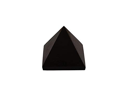 Pirámide de turmalina negra sólida Feng Shui Reiki espiritual Chakra de piedra natural Terapia de cristal Curación de la fe Pirámide cargada de energía 2 pulgadas - Blessfull Healing