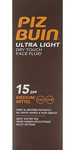 Piz Buin - Protección Solar, Ultra Light Dry Touch Fluido Solar Facial SPF 15 - Protección media Bote 50 ml