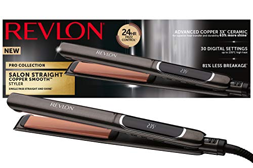 Plancha de cabello de 25 mm, RVST2175 Revlon Pro Collection Salon Straight XL Copper