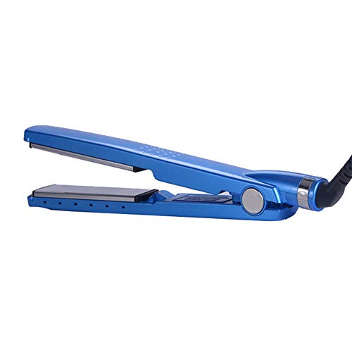 Planchas para el pelo, plancha de rizar 2 en 1 con placa de cerámica, voltaje doble, paquete de regalo de ℃30,Blue