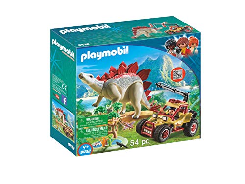 PLAYMOBIL Dinos Vehículo Explorador con Estegosaurio y Cabrestante de Cable, a Partir de 4 Años (9432)